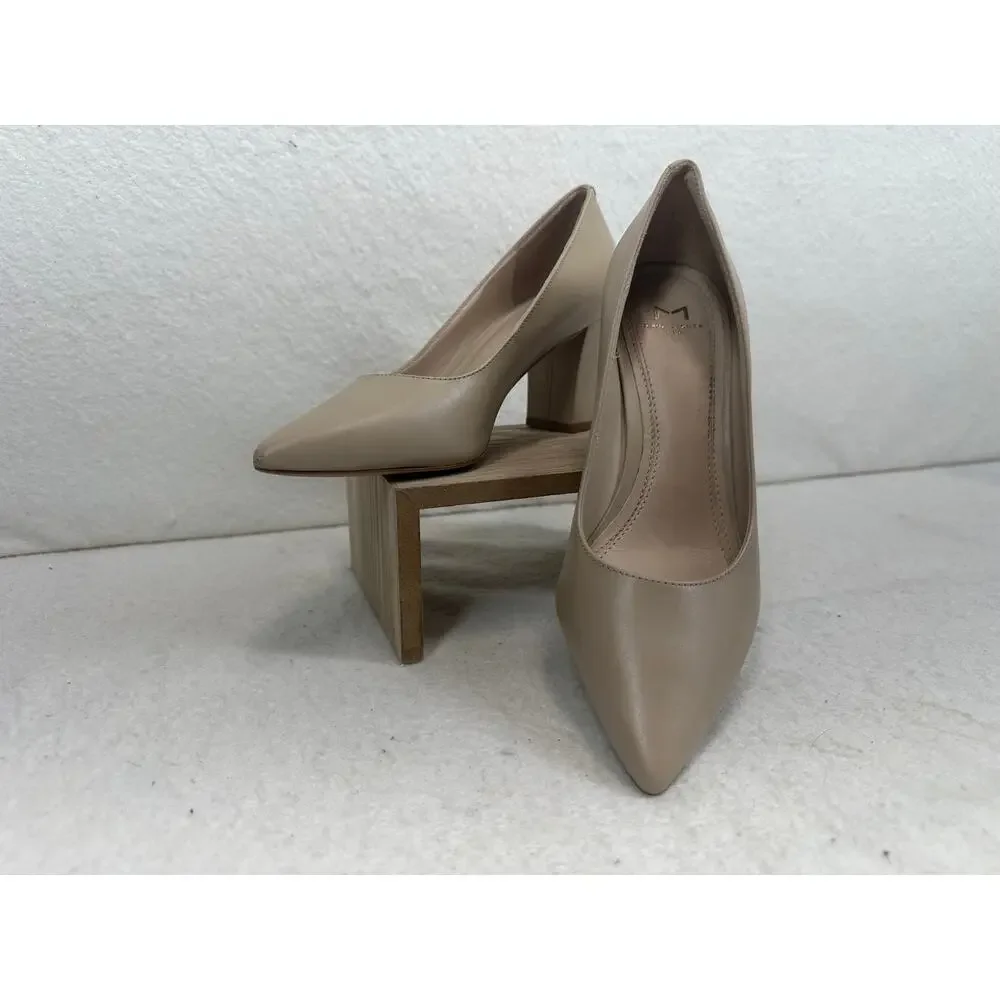 Marc Fisher LTD Zala Block Heel Pump SZ 5 Workwear Classic Neutral Minimalist - Picture 6 of 9